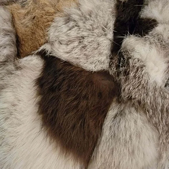 Genuine Rabbit Fur Patchwork Bomber Jacket